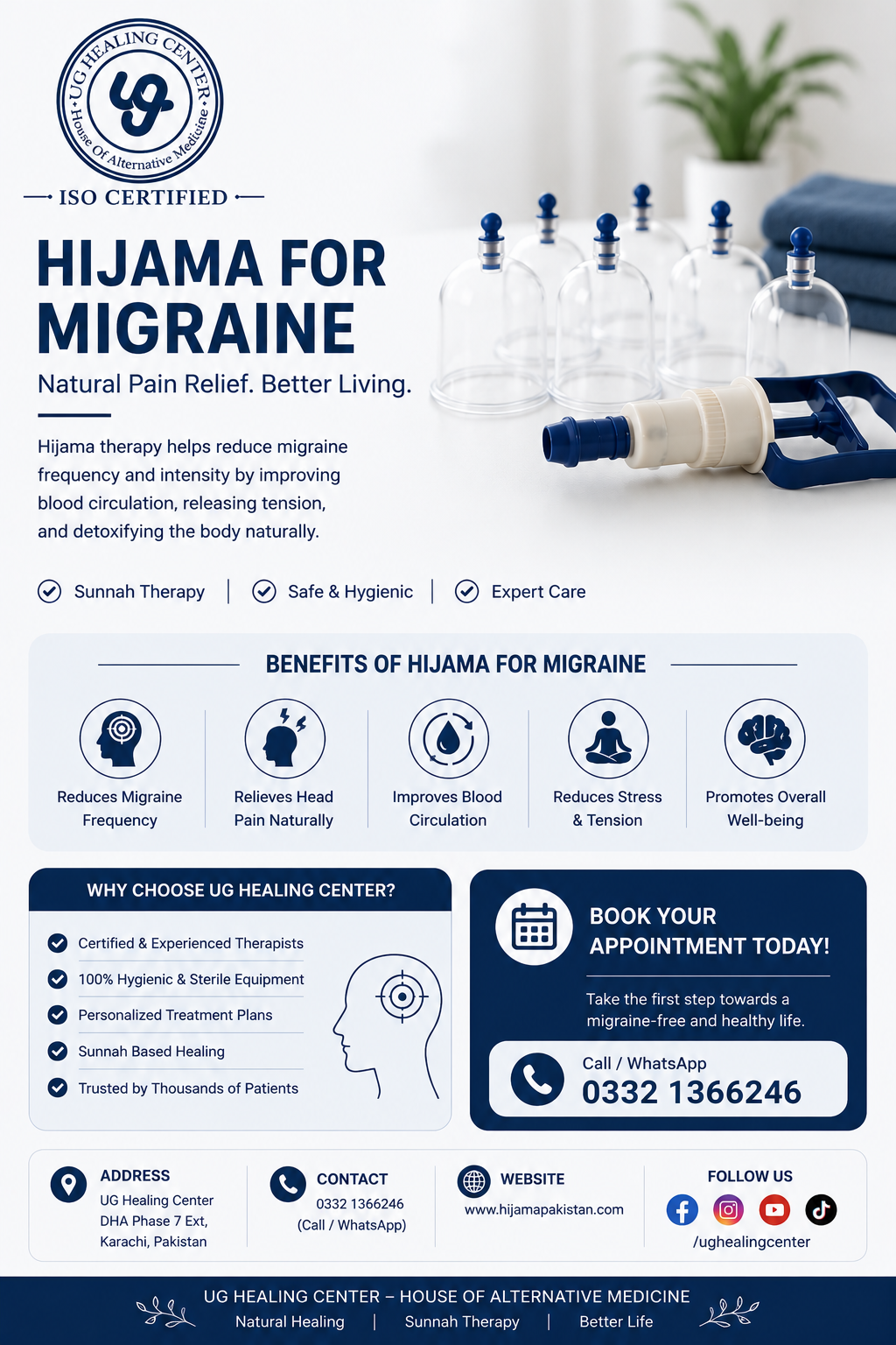 Hijama for Migraine in Karachi UG Healing Center