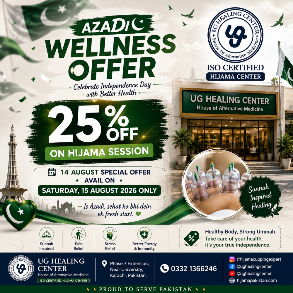 Azadi Special Hijama Offer at UG Healing Center Karachi